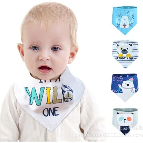 1 Pcs Lytwtws New Baby Cartoon Animals Flower Triangle Kids Bibs Toddlers Saliva Burp Boy Girls Newborn Feeding Stuff Cloth