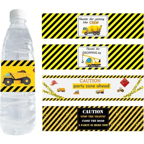 10pcs Construction Party Birthday Party Bottle Sticker Labels Loads of Fun Stickers Dump Truck Labels Construction Crew Stickers