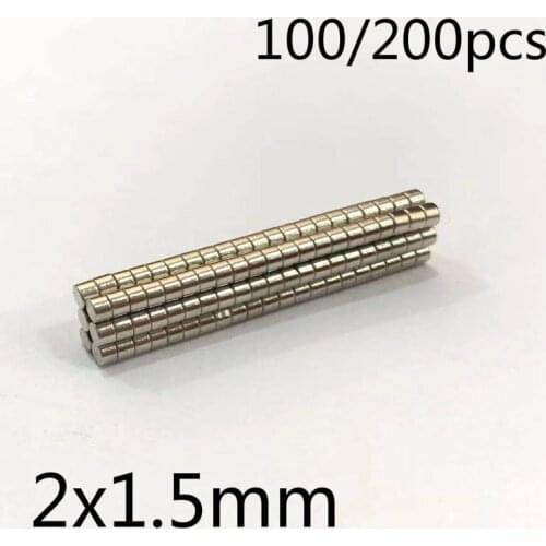 100/200PCS 2x1.5mm Small Round Magnet Neodymium Powerful Magnetic Permanent Strong Magnet 2*1.5mm mini Disc magnet