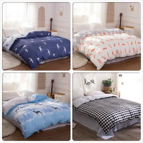150x200 180x220 200x230 220x240 Duvet Cover Soft Cotton Bedding Bag Quilt Comforter Case Single Twin Queen King Size Double Beds