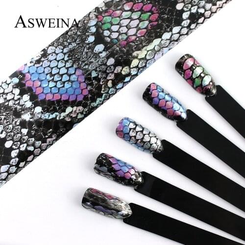 16Pc/Set Holographic Snake Texture Nail Foil Starry Sky Paper Transfer Stickers Holographic Adhesive Decals Nail Decoration