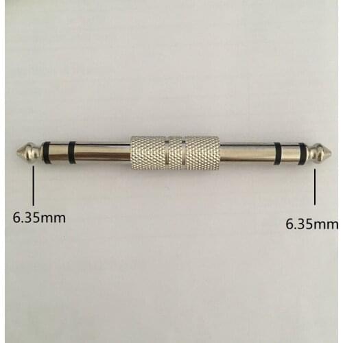 2pcs/lot NicKel Plated Stereo 6.35mm Male to Male Audio Adapter