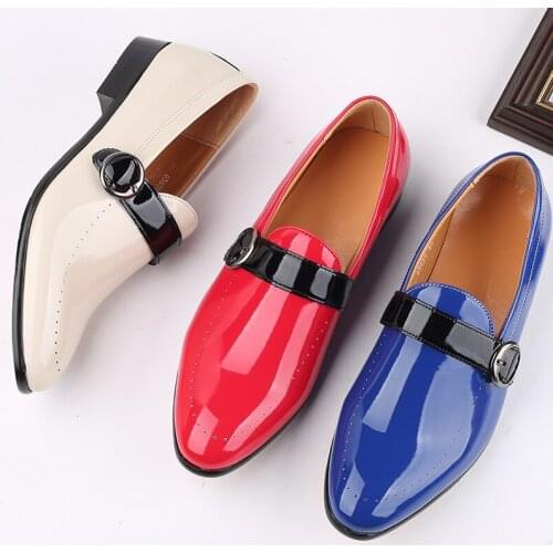 2021 red Oxford Shoes Fashion White Brogue Men Leather Formal Dress Shoes Man Comfortable Office Party Footwear