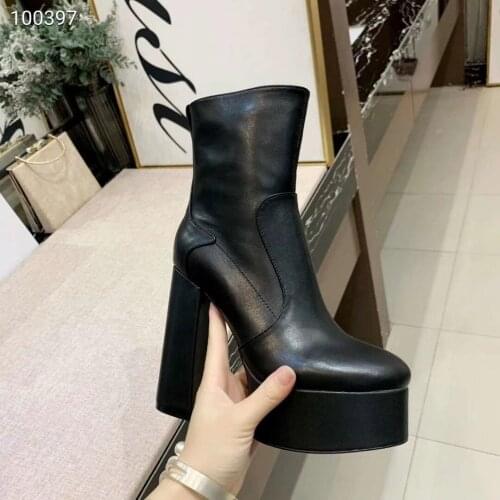 2021 paris Winter Real Leather Women Over Knee Boots Platform Fashion Brand Sexy High Heel Shoes Women Party Street Footwear