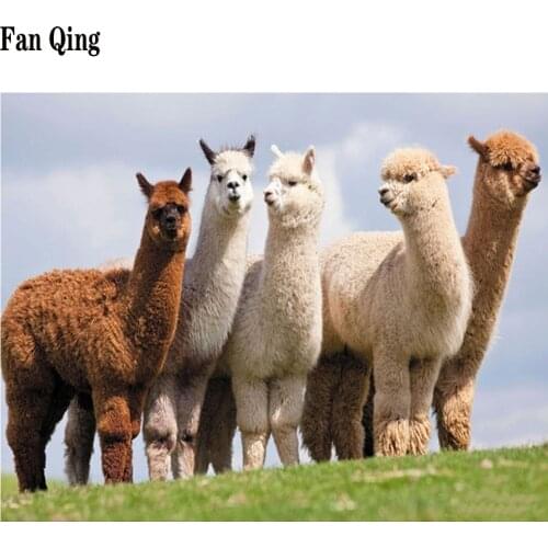 5D Diy Diamond Painting Alpaca Full Square Round Diamond mosaic Needlework Cross Stitch Diamond Embroidery decoration pictures