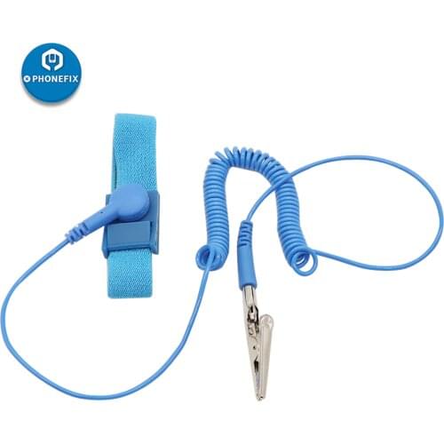 Anti Static ESD Wrist Strap Discharge Cables Elastic Band with Cordless Wireless Clip for Electronics Repair Work Tools