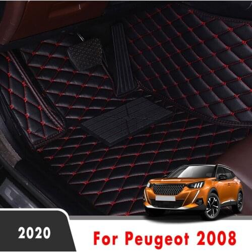 Car Floor Mats For Peugeot 2008 2020 Carpets Auto Interiors Accessories Styling Custom Leather Front And Rear Side Foot Rugs