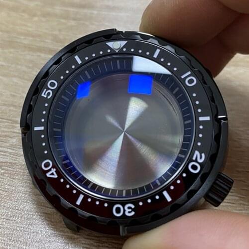 47mm Waterproof Watch Case Watch Fine Decoration For Nh35a/Nh36a Sbbn015 Sbbn031 Movement Watch Repair Parts Black/Gold