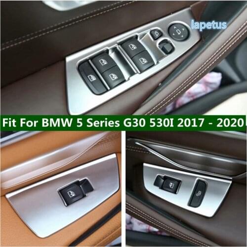 Car Inner Door Handle Holder Window Lift Button Switch Decoration Panel Cover Trim Fit For BMW 5 Series G30 530I 2017 - 2020