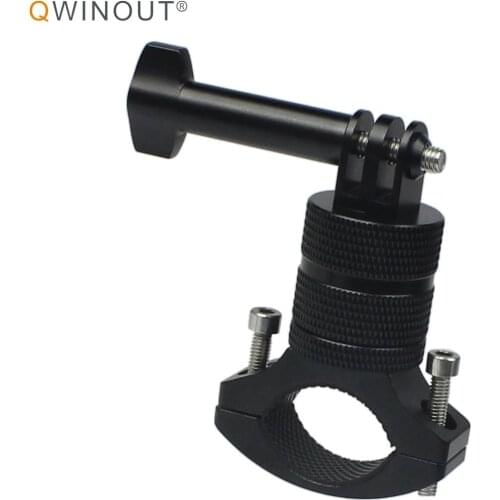 QWINOUT 360° Rotatable Bike Handlebar Mount Camera Holder With T Type Screw Adapter Bracket for Gopro Hero 9 8 7 6 5 Accessories
