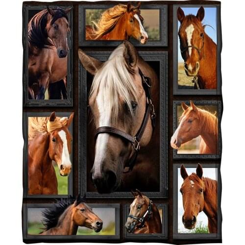 Horse Fleece Blanket 3D full printed Wearable Blanket Adults/kids Fleece Blanket Sherpa Blanket Drop Shipping