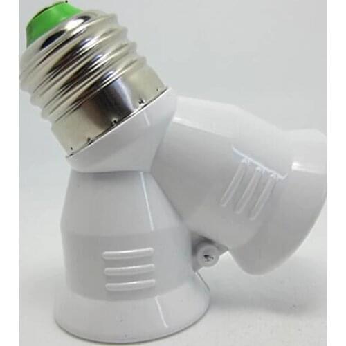 Foxanon brand E27 to 2 E27 Light Lamp Bulb Adapter Converte 2E27 Lamp Holder Converter LED CORN URE 1PCS/LOT