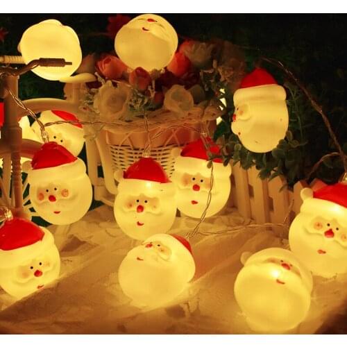 Santa Claus 20 LED String Lights Christmas Party Decoration Lighting Battery powered Warm white Light For Home Wedding Festival