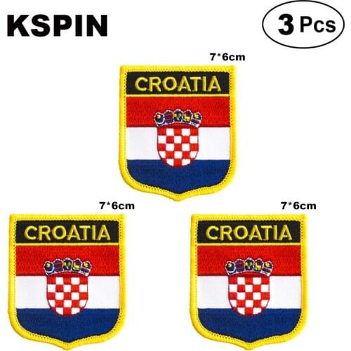Croatia Shiled Shape flag patches national flag patches for Cothing DIY Decoration