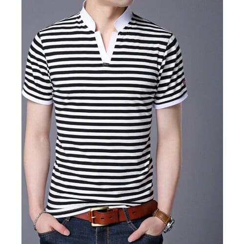 JOYSWAMM Mens Striped T-shirts