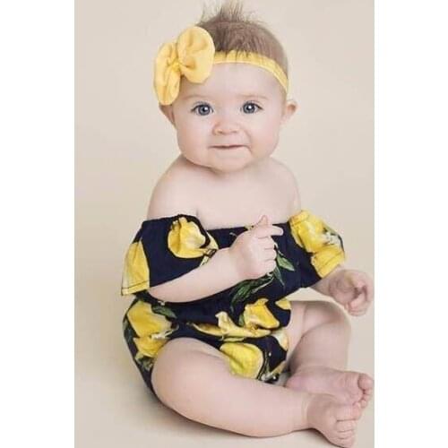 New Summer Casual Newborn Infant Toddler Kids Baby Girl Romper Off the Shoulder Baby Romper Jumpsuit Floral Girl Clothes Outfits