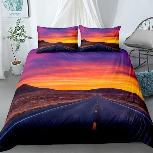 Sunset Scenery Comforter Bedding Set 3D Print Luxury Queen King Single Duvet Cover Set Home Textile Decoration Modern Fantasy