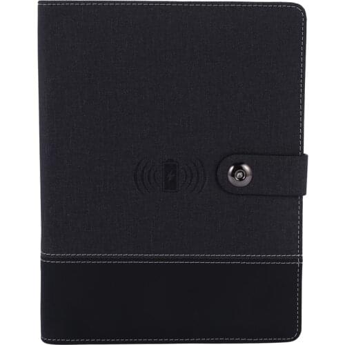 Business Note Book Multi Functional A5 Power Book 8000 MAh Power Bank Qi Wireless Charging Note Book Binder Spiral Diary Planner