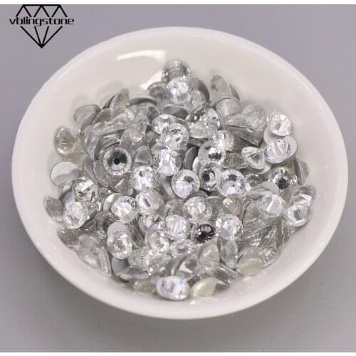 Non Hot Fix Rhinestone Nail Art Rhinestone SS3-SS50 Crystal Strass Flatback Clear Glass Stones Glue On For Nail Phone Decoration