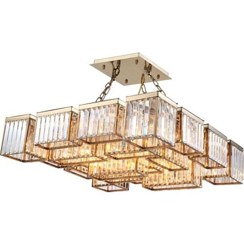 New crystal chandelier American custom light round light luxury hotel designer gold LED lights