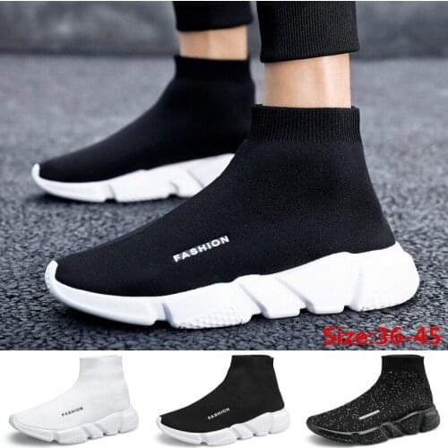 2021 New Fashion Mens Womens Comfy Mesh Woven Sneakers Lovers Casual Sports Walking Sock Shoes