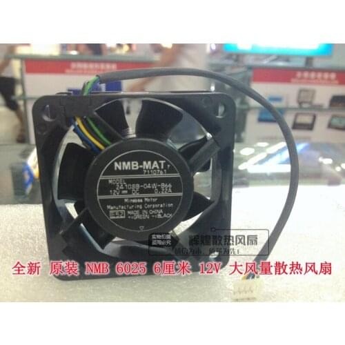 NEW NMB-MAT Minebea 2410SB-04W-B66 6025 0.40A 12V 6CM Temperature control cooling fan