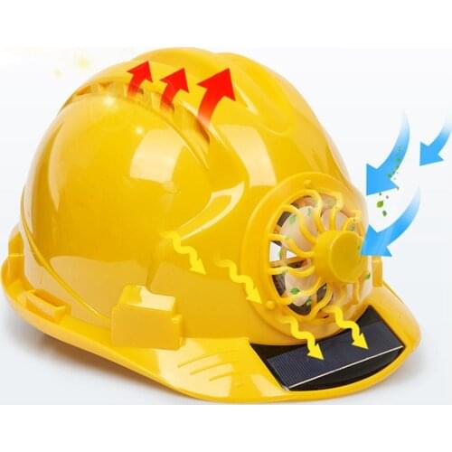 NEW Outdoor Safety Helmet with Solar Power Fan Working Hat Construction Protective Cap Yellow ABS material Protective Cap