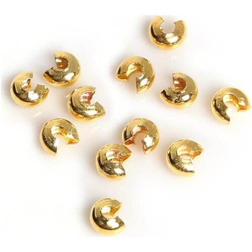 100pcs 3mm Iron Crimp Beads End Beads Cover Accessory For Jewelry Making Bracelet Necklace DIY Jewelry Findings