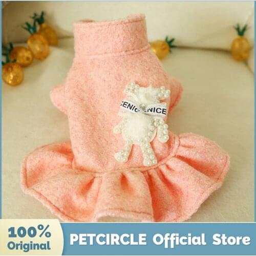 PETCIRCLE Dog Puppy Clothes Pink Pearl Bear Dress Fit Small Dog Pet Cat All season Pet Cute Costume Dog Cloth Dog Lovely Dresses