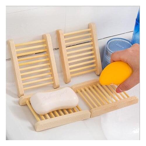 Wholesale 500pcs Natural Wooden Soap Tray Holder Soap Rack Plate Box Container Wooden Soap Dish Bathroom Accessories