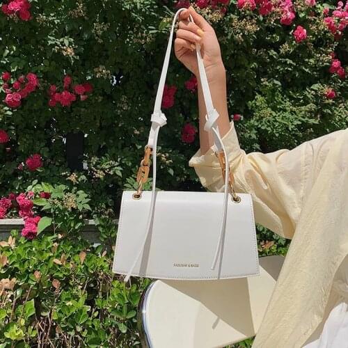 Simple Solid Color Womens Bag Fashion PU Leather Handbag 2021 New Ladies Elegant Crossbody Bag Brand Design Trend Shoulder Bags