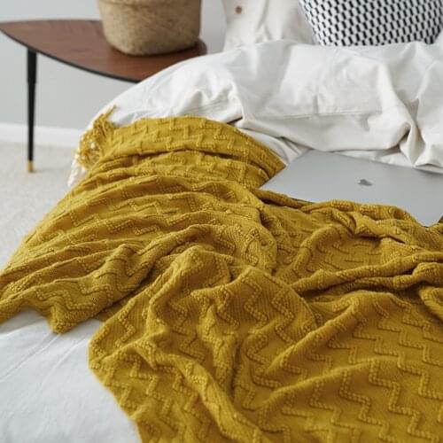 Nordic Knitted Throw Thread Blanket on The Bed Sofa Plaid Travel Camping Nap Blankets Soft Towel Bed Plaid Tapestry