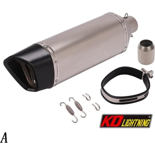 51mm Universal Motorcycle Exhaust Tail Pipe With Silencer Stainless Steel 470mm Exhaust System Modified For ATV Street Bike