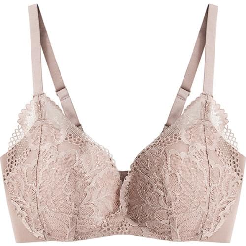 Womens 100% Mulberry Silk Lining with outside lace fabric everyday Comfortable Wireless Bra Bralette TG114