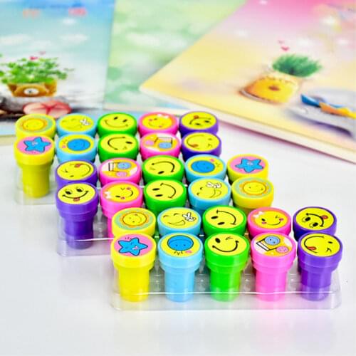 10pcs/Set Children Toy Stamps Cartoon Smiley Face Kids Seal For Scrapbooking Stamper DIY Painting Photo Album Decor