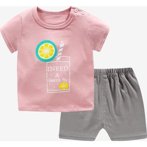 100% Cotton Cartoon Sets Leisure Sports Toddler Kids Girls Boys Summer Clothes Size 3-12 Year Children Clothing Set for casual