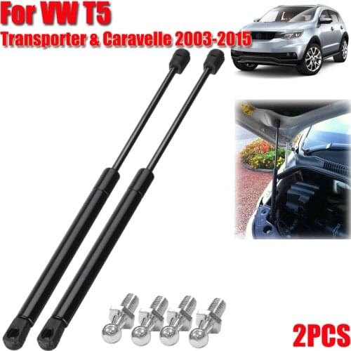2Pc Front Bonnet Hood Support Gas Spring Strut Struts Bars Support Rod Arm 7E0823359 For VW T5 Transporter & Caravelle 2003-2015