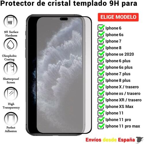 3D full screen Protector for iPhone 12 11 6 6s 7 8 X XS Max Mini Plus SE 2020 back. Movil black tempered glass