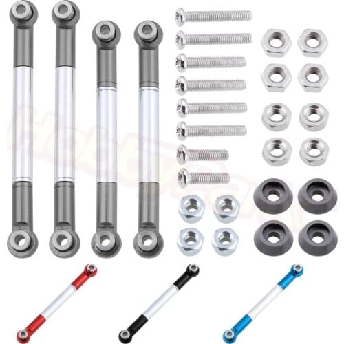 4pcs Metal Aluminum Linkage for WPL C14 C24 1/16 RC Car Military Truck Crawler 4x4 6WD Spare Parts Upgrade