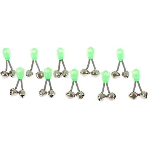 5/10Pcs New Fishing Bite Alarms Fishing Rod Bells Rod Clamp Tip Clip Bells Ring Green Fishing Accessory Hot