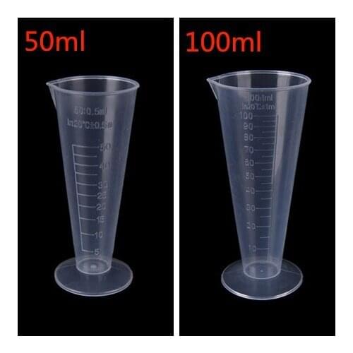 50/100ml Transparent Plastic Measuring Cup Jug Pour Spout Surface Kitchen Tools Triangular Measuring Cup With Scale