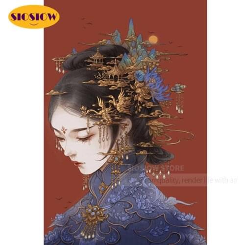 5d Diy Diamond Mosaic Embroidery China Anime Girl Daimond Painting Chinese Women Cross Stitch Kits Full Square Home Decor Room