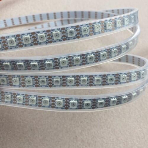 96leds/m SK6813HV-09-6P DC12V addressable full color RGB 5050 LED strip;4m;waterproof in silicon tube;IP67,WHITE PCB