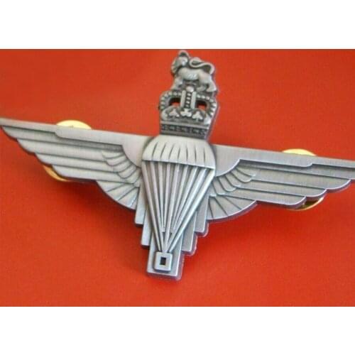 UK British ROYAL PARATROOPER METAL WINGS HAT BERET COCKADE CROWN BROOCH BADGE PIN