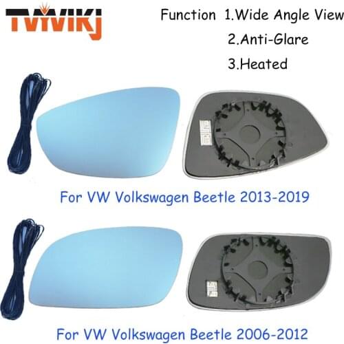 TVYVIKJ Side Rearview Mirror Blue Glass Lens For VW Volkswagen Beetle 2006-2019 Wide Angle View anti glare side door mirror