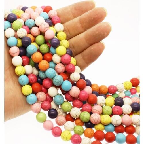 40pcs/bar Natural stone fashion beads Semi-precious stones colored spherical loose beads For bracelet necklace accessories