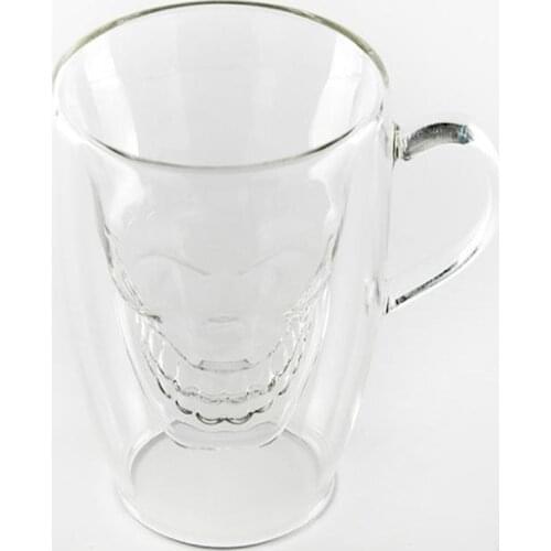 Mojia Italian espresso cup creative glass cup mini double coffee cup skull shape