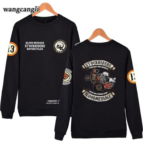 Skull Stockriders Motorcycle long sleeve Hoodies men women casual cotton Hoodie Sweatshirt skull locomotive tracksuit Plus Size
