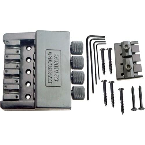 Black 4 String Bass Tailpiece Bridge System Saddle Headless Electric Bass Parts Accessory