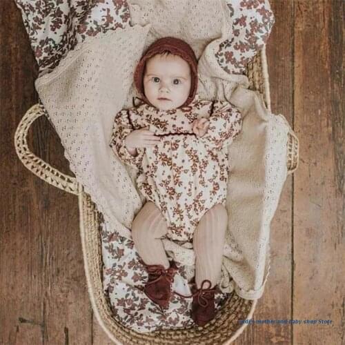 67JC Baby Knitted Cotton Blanket Newborn Receiving Swaddle Wrap Bath Towel Bedding